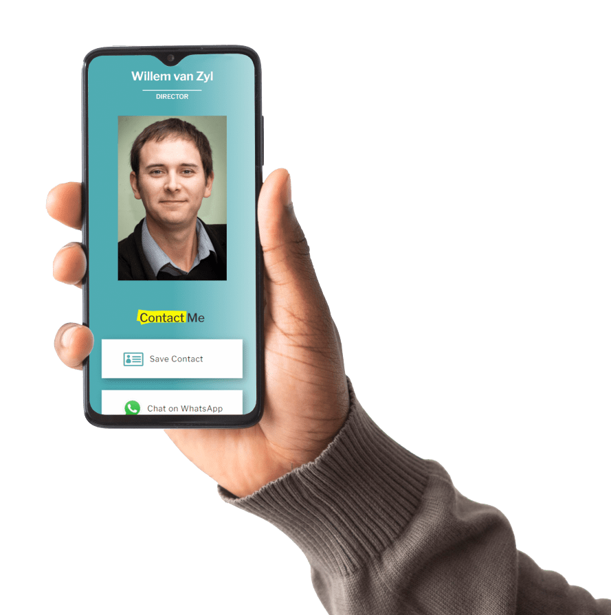Digital Business Card on a phone